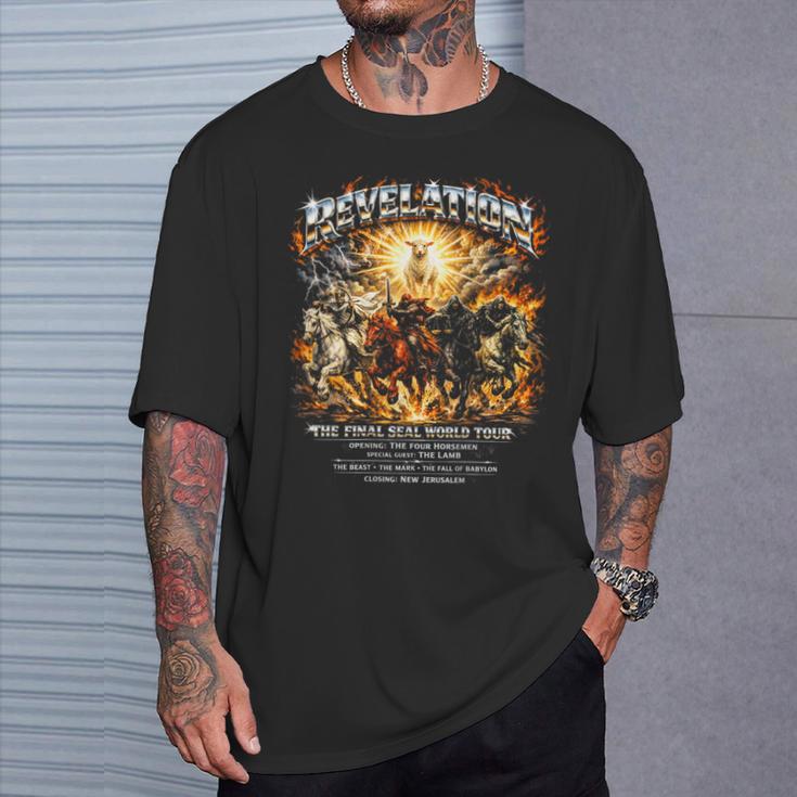 ON Back Book Of Revelation 4 Horsemen Of The Apocalypse T-Shirt Gifts for Him