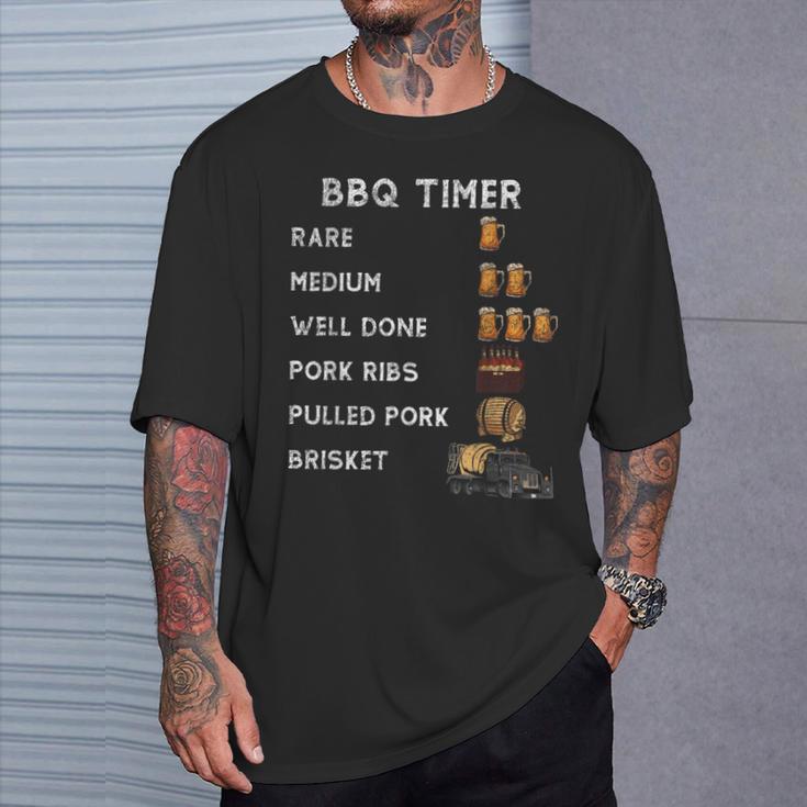 Bbqスモーカー Bbqタイマー 希少豚カルビ プルドポーク ブリスケット Tシャツ 彼への贈り物