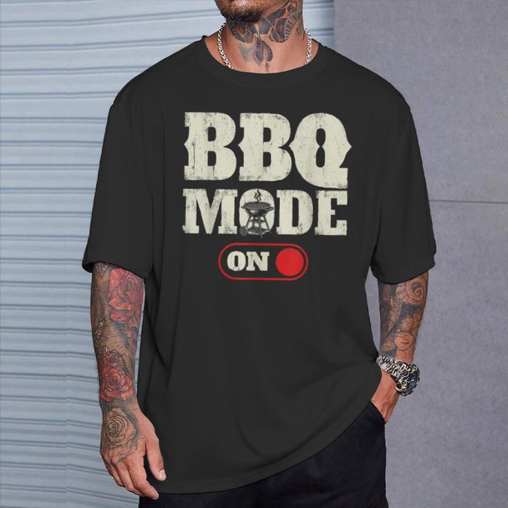 Bbqモードオン バーベキュー愛好家 グリル バーベキュー Tシャツ 彼への贈り物