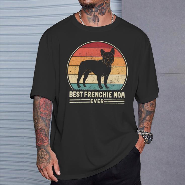 Best Frenchie Mom Ever レトロ フレンチブルドッグ ドッグ ママ 長袖tシャツ Tシャツ 彼への贈り物