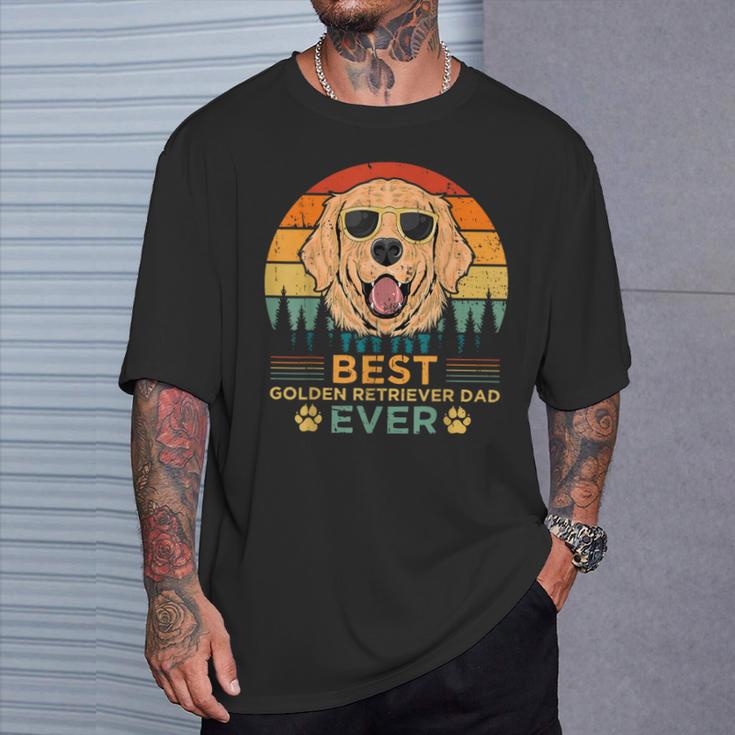 Best Golden Retriever Dad Everintage Dog Festa Del Papà Maglietta Regalos para él