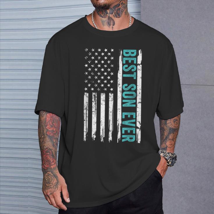 Best Son Ever Us American Flag Fathers Day From Mom Dad T-Shirt Gifts for Him Best Son Ever Us American Flag Fathers Day From Mom Dad T-Shirt Gifts for Him