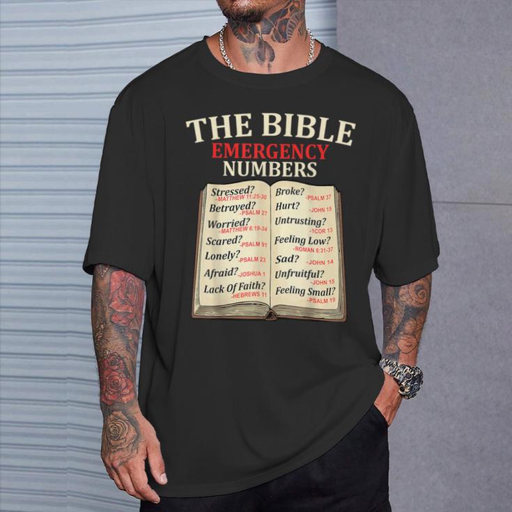 The Bible Book Of Emergency Numbers Religious Christian T-Shirt Gifts for Him The Bible Book Of Emergency Numbers Religious Christian T-Shirt Gifts for Him