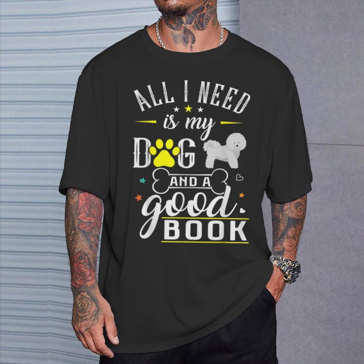 Bichon Frise Dog Saying Drawing Books Reading T-Shirt Gifts for Him