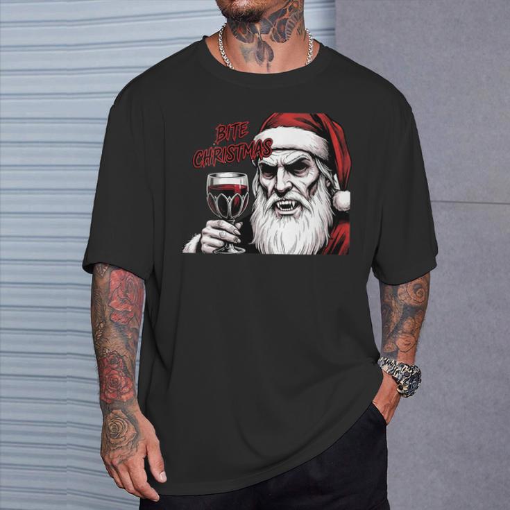 Bite Christmas Vampire Santa Claus Vintage Comic Book Style T-Shirt Gifts for Him Bite Christmas Vampire Santa Claus Vintage Comic Book Style T-Shirt Gifts for Him