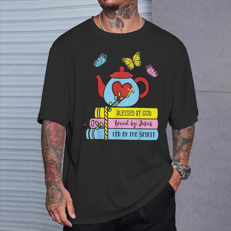 Blessed By God Loved By Jesus Book Lovers T-Shirt Gifts for Him