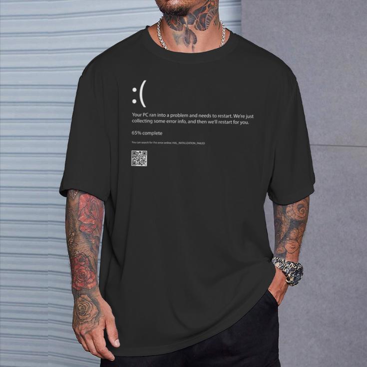 Bluescreen Of Death ブルースクリーンエラーコンピュータプログラミング Tシャツ 彼への贈り物
