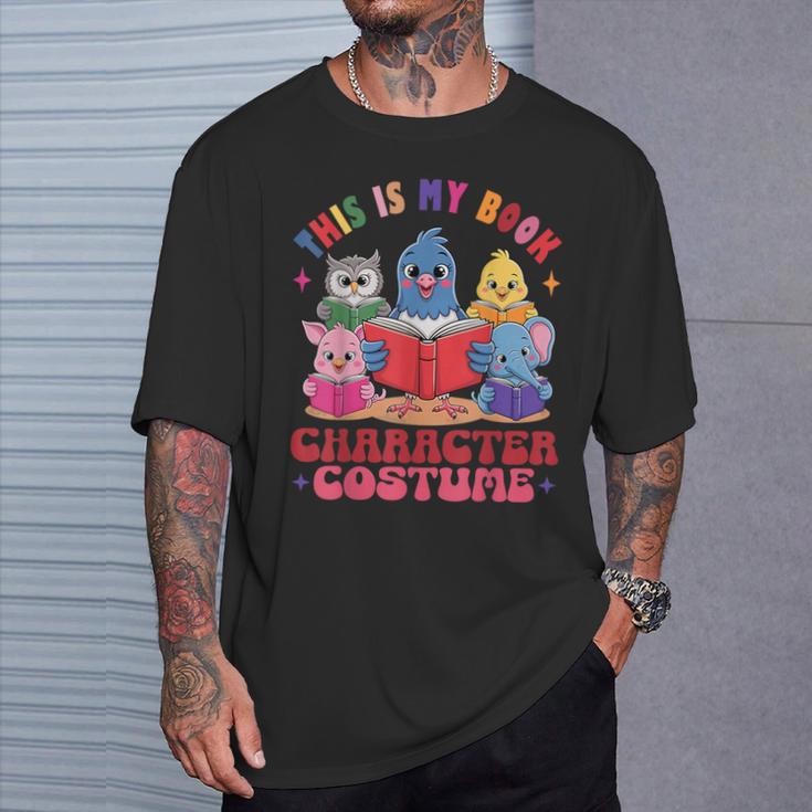 This Is My Book Character Costume Animals Kids Reading T-Shirt Gifts for Him