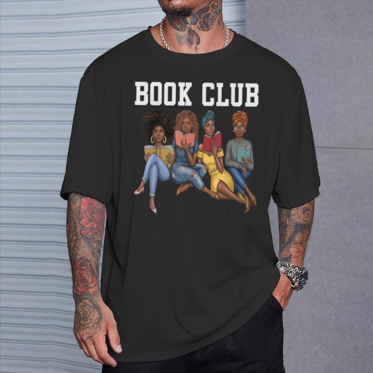 Book Club African American Bookworm Women Girl Reading T-Shirt Gifts for Him