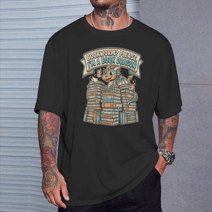 Book Dragon Bookworm Reader Retro T-Shirt Gifts for Him Book Dragon Bookworm Reader Retro T-Shirt Gifts for Him