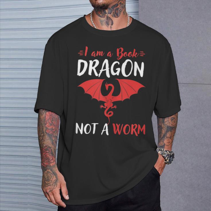 I Am A Book Dragon Not A Worm T-Shirt Gifts for Him