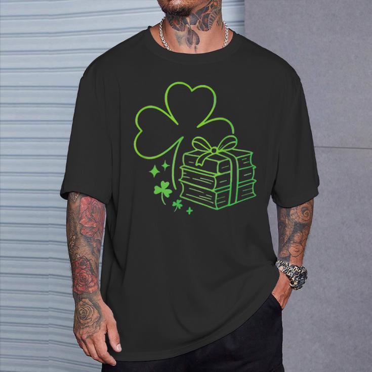 Book Lover St Patrick Day Librarian Teacher St Paddys T-Shirt Gifts for Him