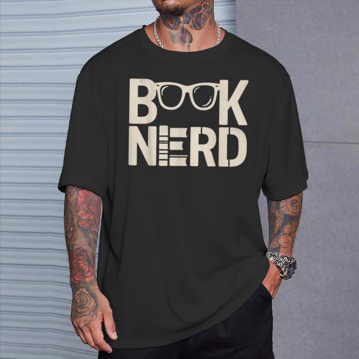 BOOK NERD Bibliophilia Book Reader Literature Bookworm T-Shirt Gifts for Him
