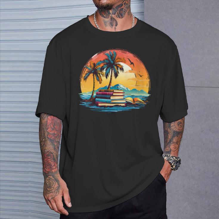 Book Paradise Tropical Island Beach Ocean Summer Reading T-Shirt Gifts for Him Book Paradise Tropical Island Beach Ocean Summer Reading T-Shirt Gifts for Him