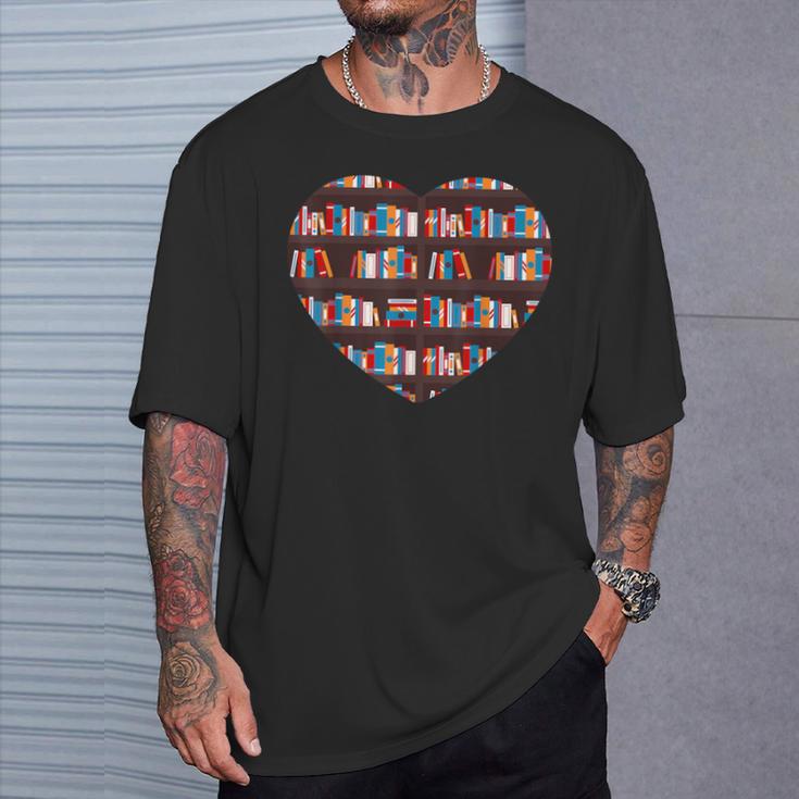 Book Reading Club Librarian Library Love Heart Tee T-Shirt Gifts for Him Book Reading Club Librarian Library Love Heart Tee T-Shirt Gifts for Him