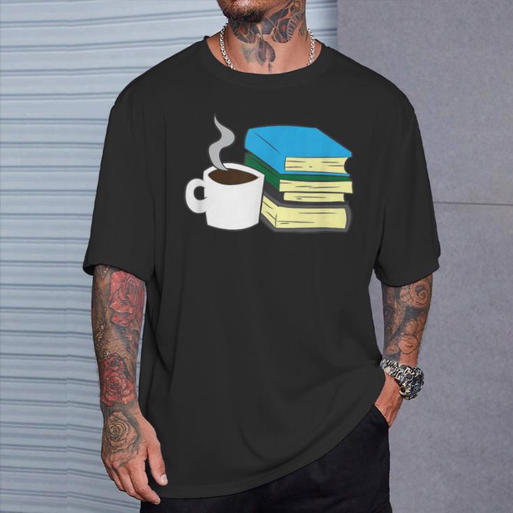 Book Reading And Coffee Books And Coffee T-Shirt Gifts for Him