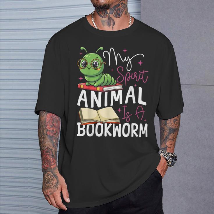 Book Reading My Spirit Animal Is A Bookworm T-Shirt Gifts for Him