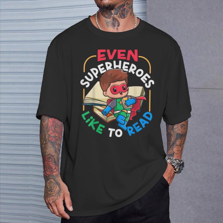 Book Reading Superheroes Like To Read T-Shirt Gifts for Him