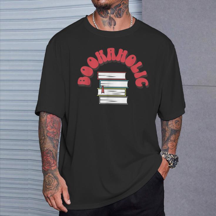Bookaholic Book Lovers Librarian Teacher Book Reader T-Shirt Gifts for Him