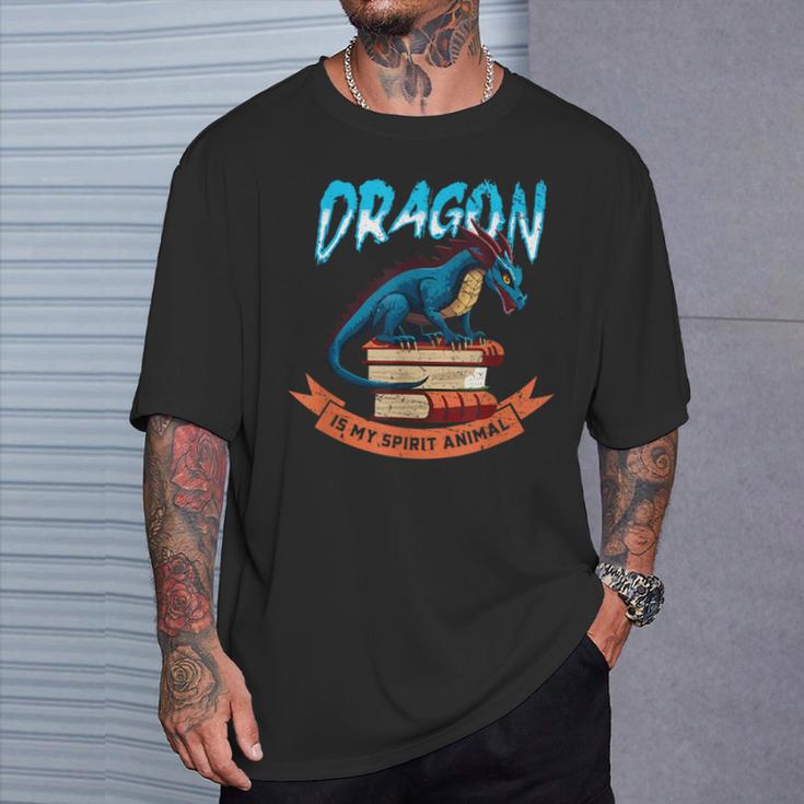 Booknerd Easily Distracted By Dragons And Books Dragon Lover T-Shirt Gifts for Him
