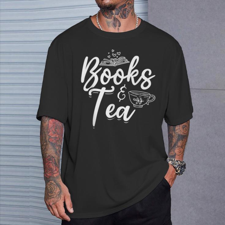Books & Tea Book Reading Bookworm Read Books Librarian T-Shirt Gifts for Him Books & Tea Book Reading Bookworm Read Books Librarian T-Shirt Gifts for Him