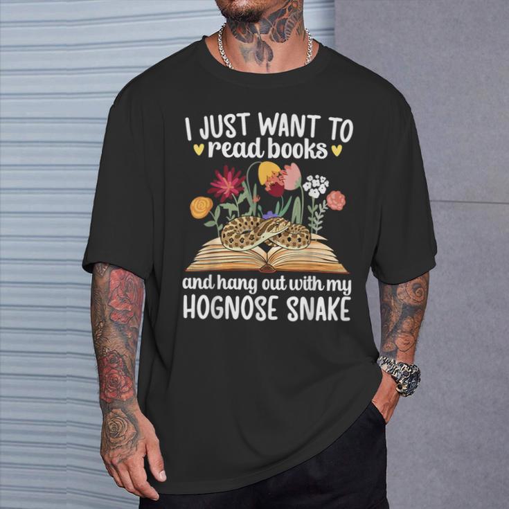 Books And My Hognose Snake Owner Hognose Snake Lover T-Shirt Gifts for Him