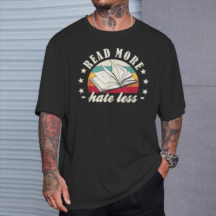 Books Read More Hate Less Book Lover T-Shirt Gifts for Him