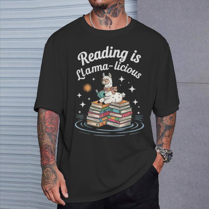 Booktrovert Shirt Reading Is Llama Licious Book Lover T-Shirt Gifts for Him