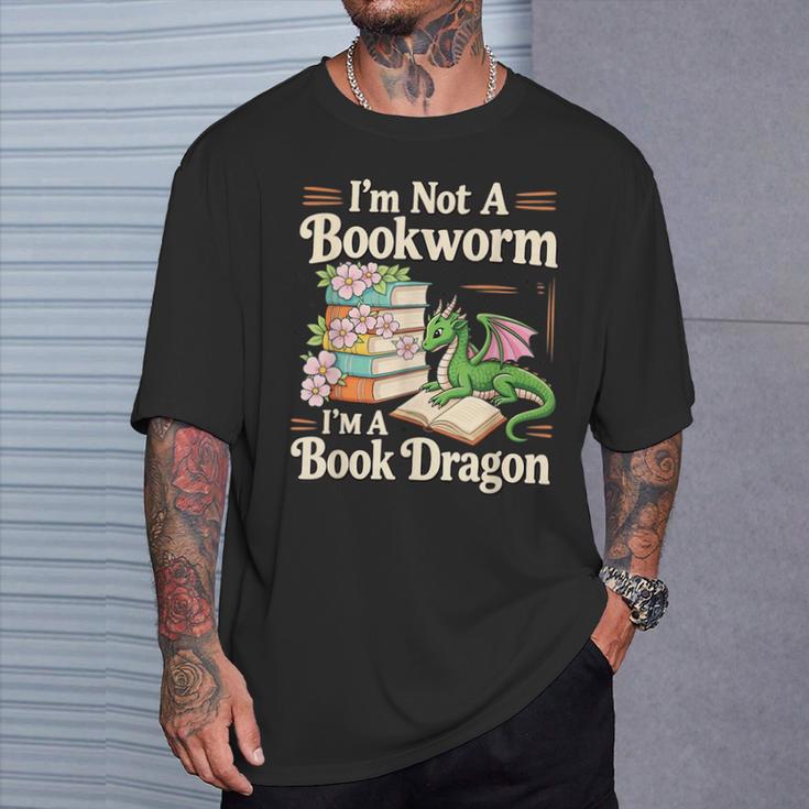 Bookworm I'm A Book Dragon Fantasy Reader Lover Bookish T-Shirt Gifts for Him