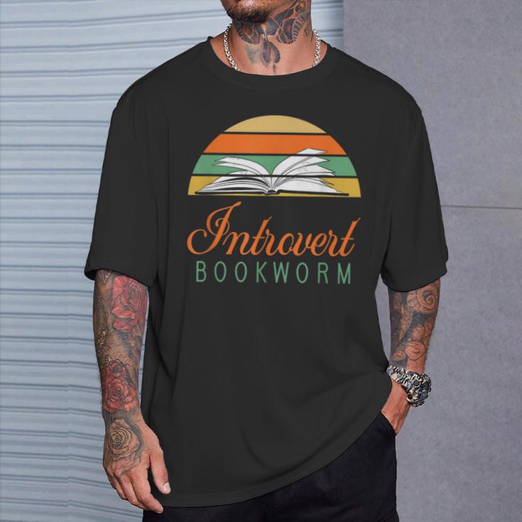 Bookworm Introvert Fun Book Lovers Reading T-Shirt Gifts for Him