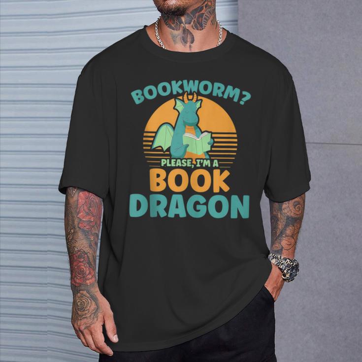 Bookworm Kids Dragon Lover Book Reader Fun T-Shirt Gifts for Him