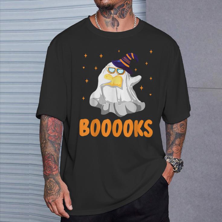 Booooks Funny Halloween Cute Ghost Book Reading T-Shirt Gifts for Him Booooks Funny Halloween Cute Ghost Book Reading T-Shirt Gifts for Him