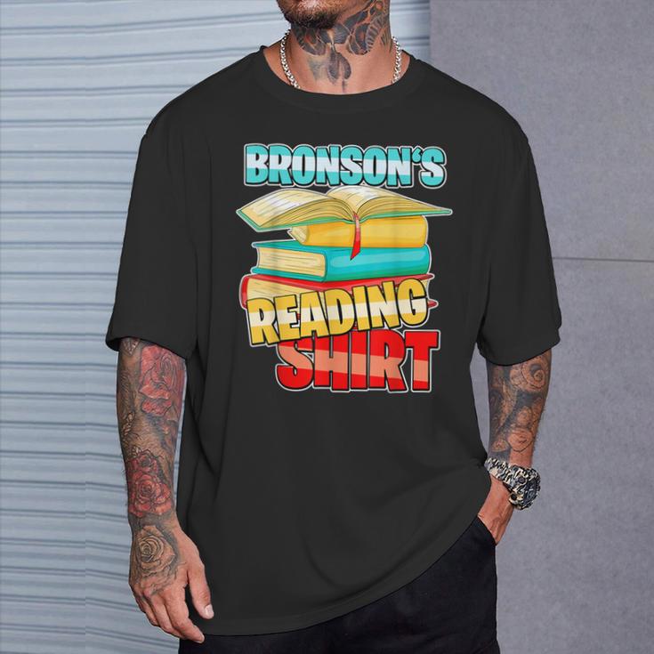 Bronson's Reading Shirt Personalized Book Reading T-Shirt Gifts for Him Bronson's Reading Shirt Personalized Book Reading T-Shirt Gifts for Him