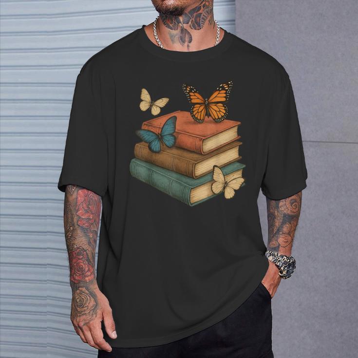 Butterflies And Books Cute Butterfly T-Shirt Gifts for Him