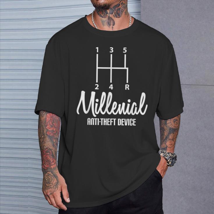 Caja De Cambios Manual Divertida Millennial Anti-Theft Device Camiseta unisex Regalos para él
