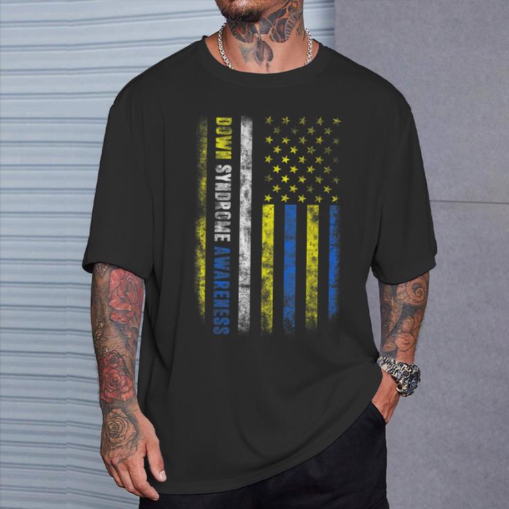 Camisa De Concienciaciónobre Elíndrome De Down Con Bandera De Estados Unidos Camiseta unisex Regalos para él