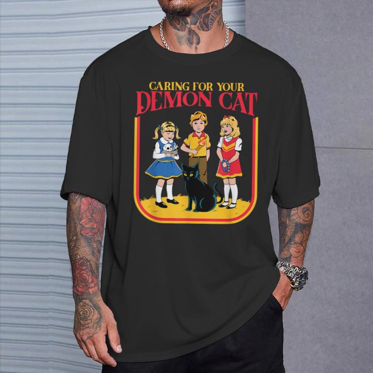 Caring For Your Evil Cat Retro Dark Humor Book Cover T-Shirt Gifts for Him Caring For Your Evil Cat Retro Dark Humor Book Cover T-Shirt Gifts for Him