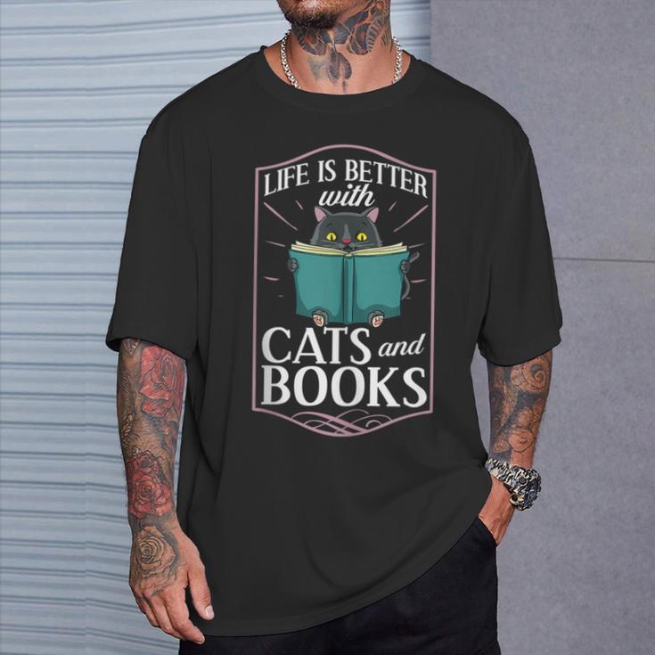 Cat Read Book Reader Reading Librarian T-Shirt Gifts for Him Cat Read Book Reader Reading Librarian T-Shirt Gifts for Him