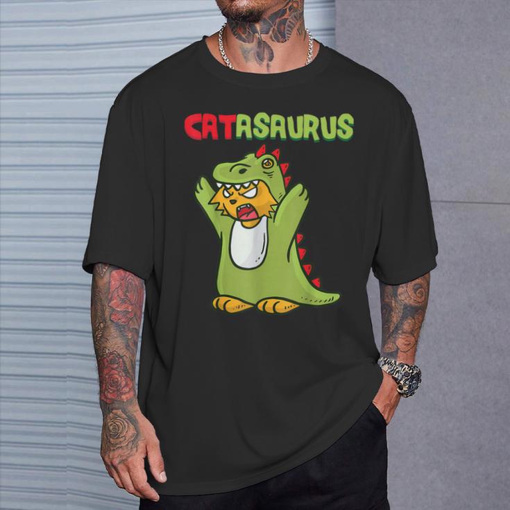 Catasaurus T-Rex Cat Kitten Dinosaur Feline Dino Dragon Tシャツ 彼への贈り物