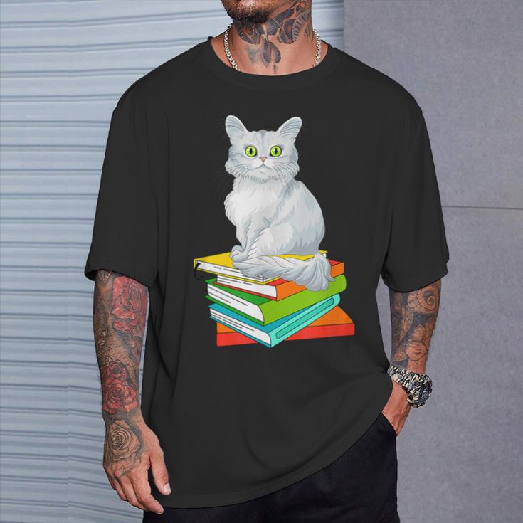 Cats And Books Lover Persian Cat For Men Women Kids T-Shirt Gifts for Him Cats And Books Lover Persian Cat For Men Women Kids T-Shirt Gifts for Him