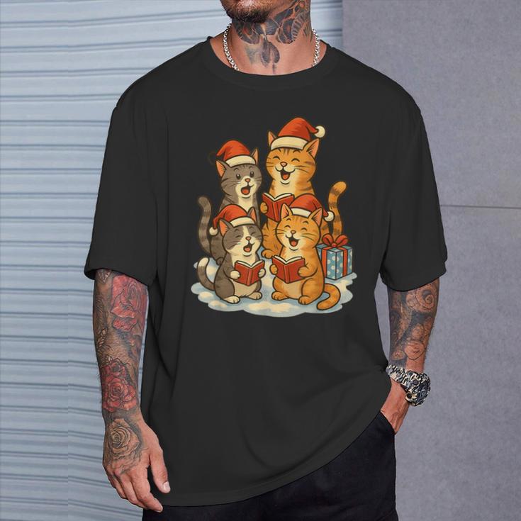 Cats Reading Books Christmas Tree T-Shirt Gifts for Him