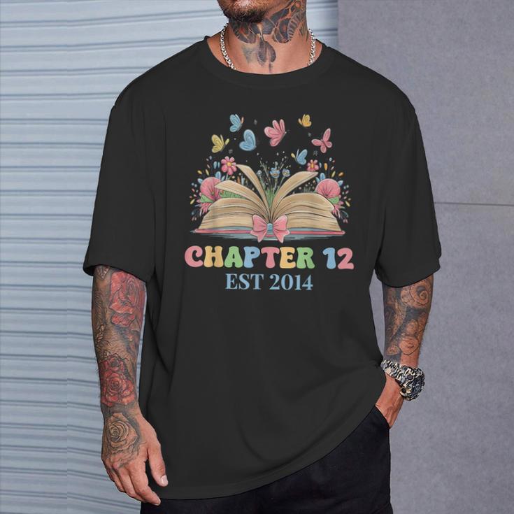 Chapter 12 Years Old 12th Birthday Butterfly Bow Book Lover T-Shirt Gifts for Him