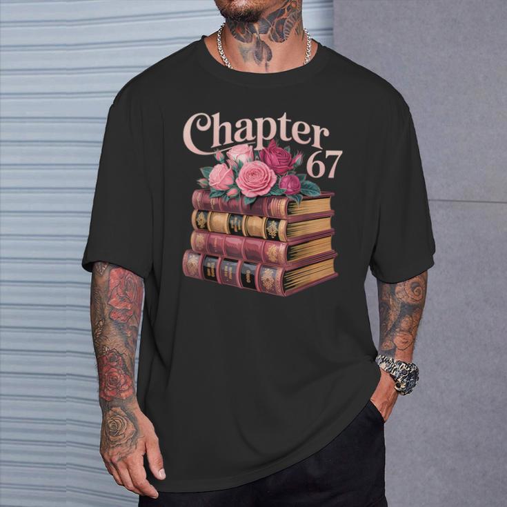 Chapter 67 Floral Book Stack T-Shirt Gifts for Him