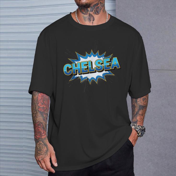 Chelsea Comic Book Style Splash T-Shirt Gifts for Him