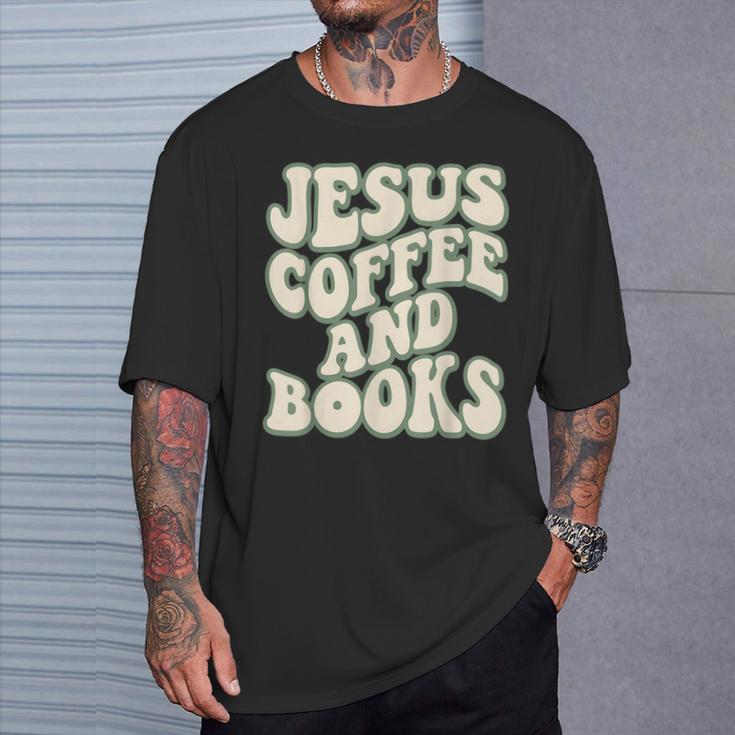 Christian Book Lover Coffee And Jesus Faith Reading T-Shirt Gifts for Him