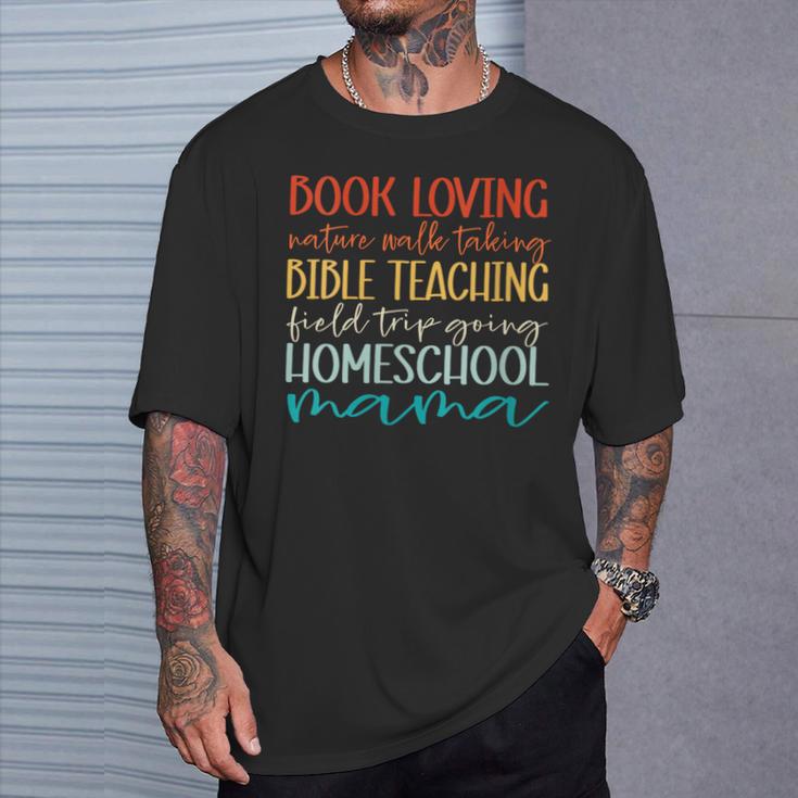 Christian Women Retro Homeschool Mama Book Loving Field Trip T-Shirt Gifts for Him