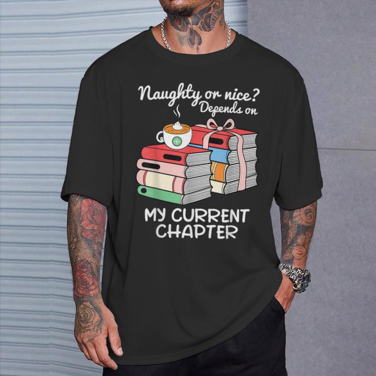 Christmas Book Lovers Naughty Or Nice T-Shirt Gifts for Him
