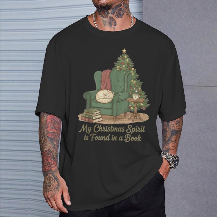 My Christmas Spirit Is Found In a Book Cozy Reading Graphic T-Shirt Gifts for Him