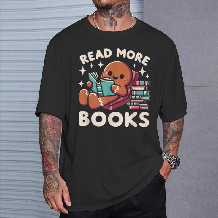 Christmas Teacher Shirt Read More Books Women T-Shirt Gifts for Him