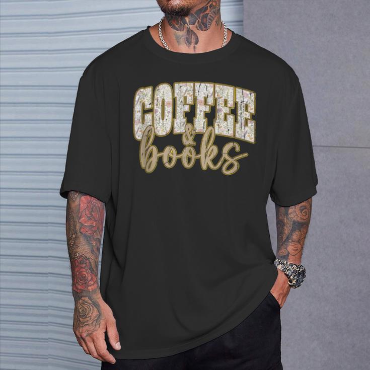 Coffee And Books I Love Them Both Book Coffee Lover T-Shirt Gifts for Him